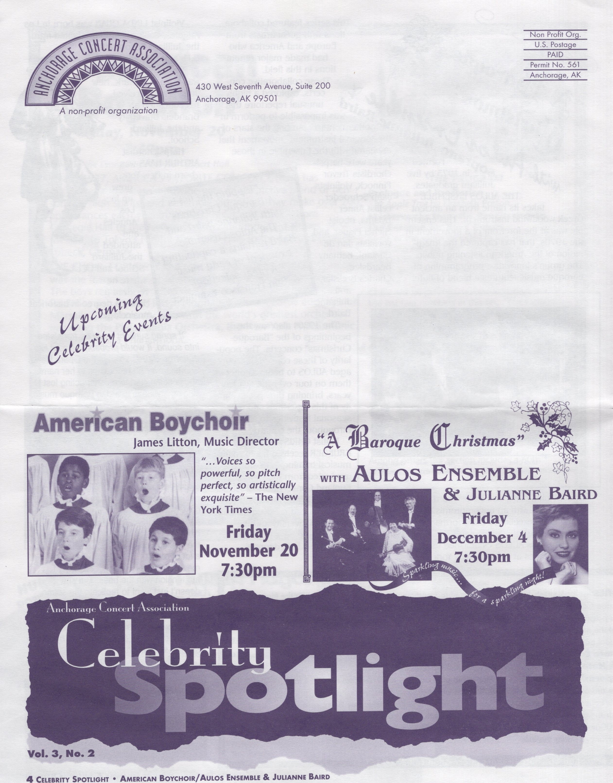 Anchorage Concert Association Advertisement Advertisements The